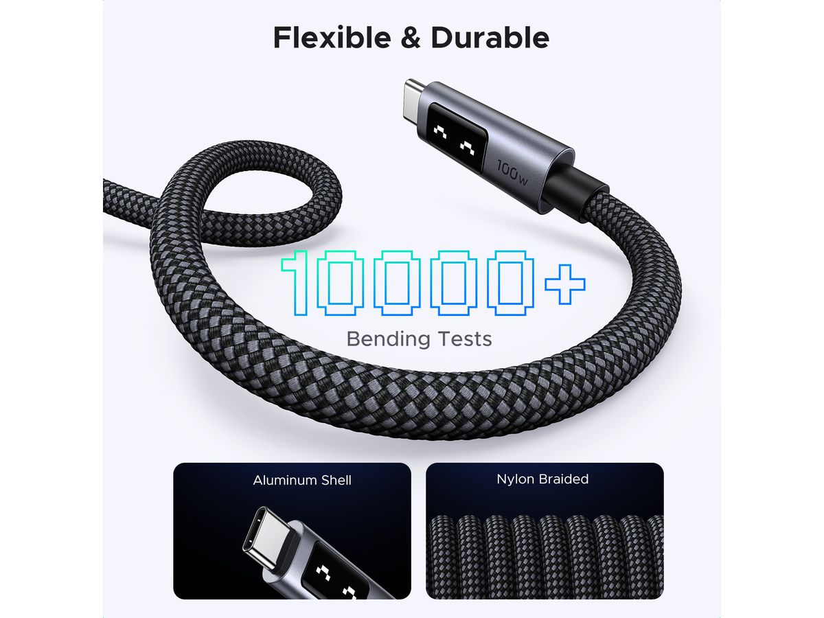 UGREEN Uno Fast ChargingCable 100W 35501 5A,Uno USB-C-USB-C,PD,Bl.1m (6941876235018)