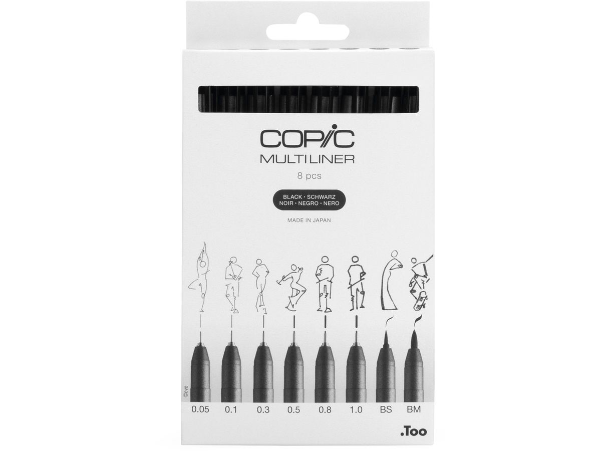 COPIC Multiliner 2207510 Set schwarz, 8 pz. (4511338006740)