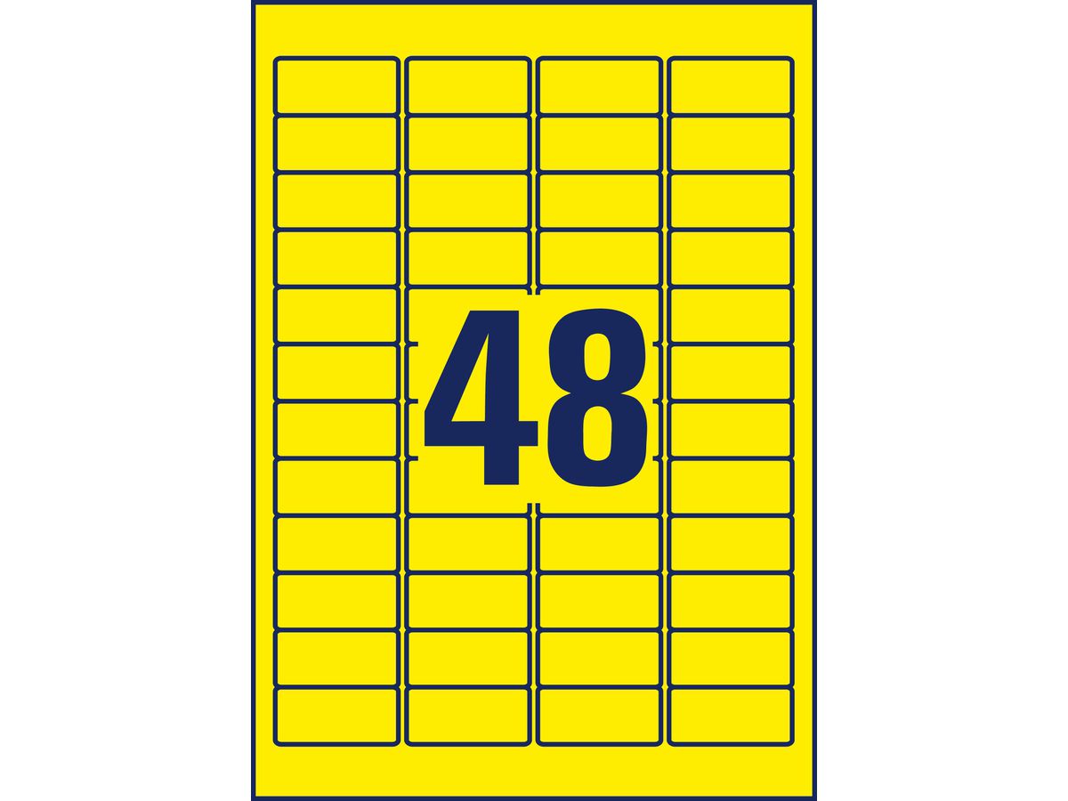AVERY ZWECKFORM Étiquettes 45,7x21,2mm L6041-20 jaune 960pcs./20fl. (4004182060414)