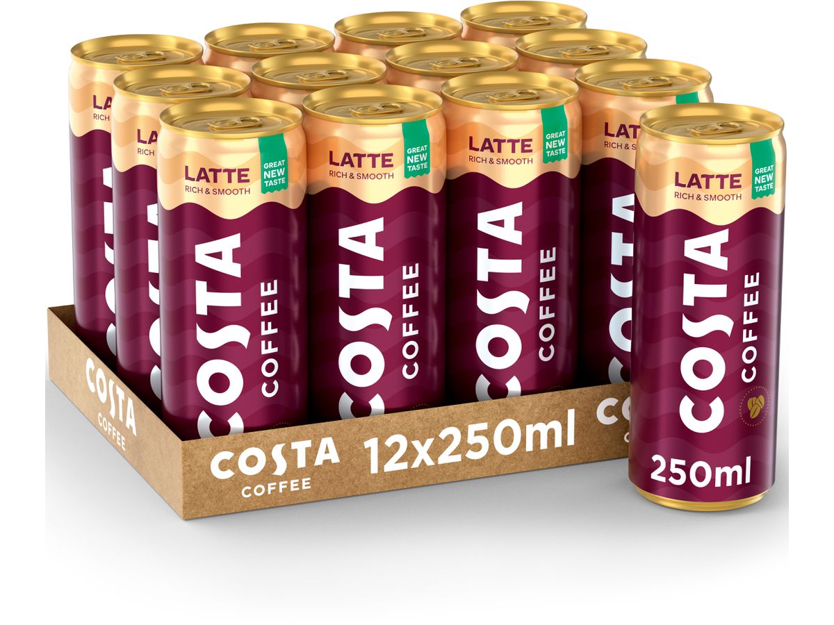COSTA Coffee Latte Caramel Alu 5291 25 cl, 12 pz. (5449000000408)