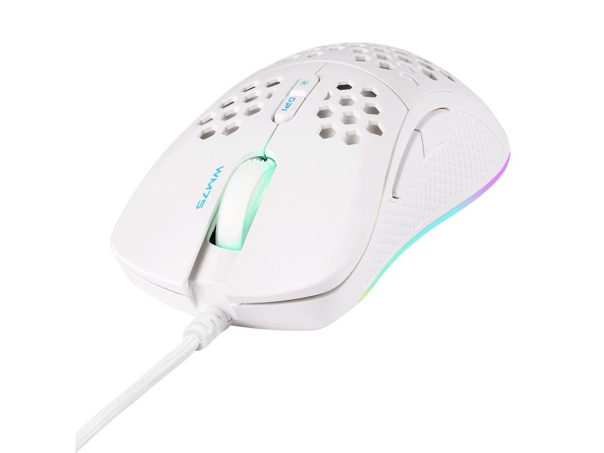 DELTACO Lightweight Gaming Mouse,RGB GAM-108-W White, WM75 (7333048057921)