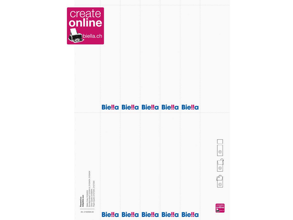 BIELLA Etiquettes dorsales 27x145mm 19099400U pour 4cm 100 pcs. (7611365268092)