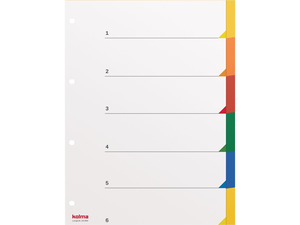 KOLMA Registro LongLife A4 19.064.20 multicolore 6 pzi (7611967190487)