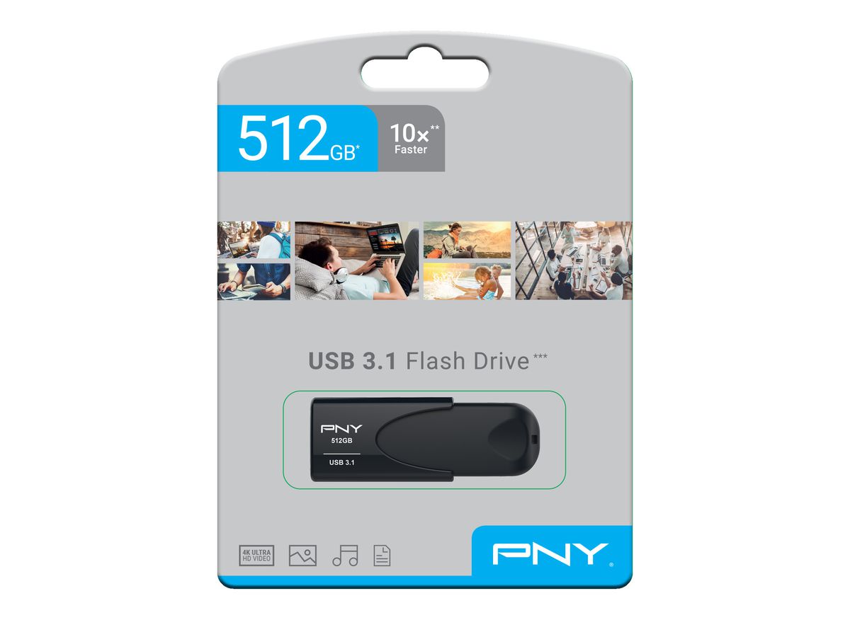 PNY Attaché 4 3.1 512GB USB 3.1 FD512ATT431KK-EF (3536403372897)