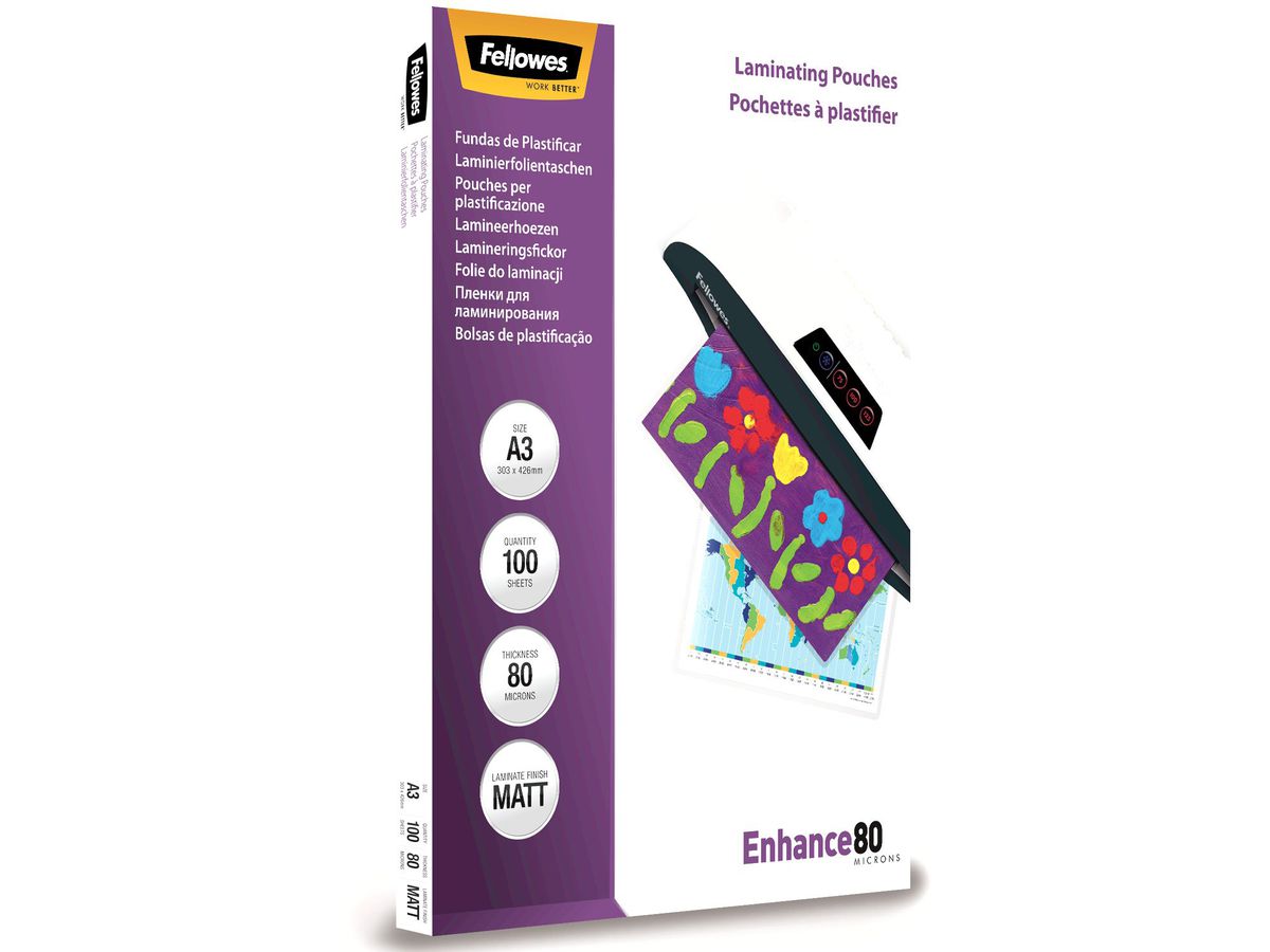 FELLOWES Laminiertasche A3 5452003 matt, 80my 100 Stk (0043859522323)