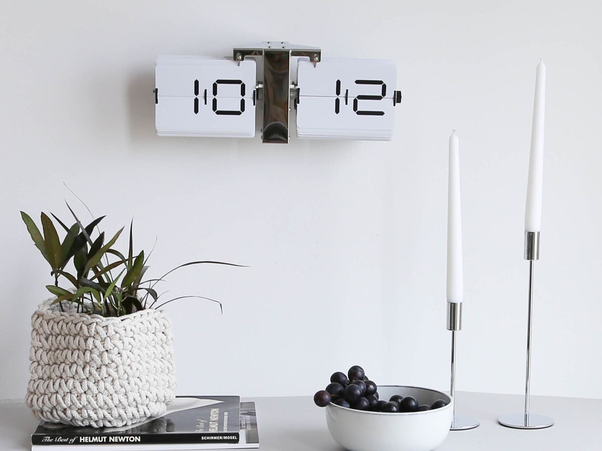 ESMEE Horloge murale Flip Clock 240.006.01 argent (7611983195435)