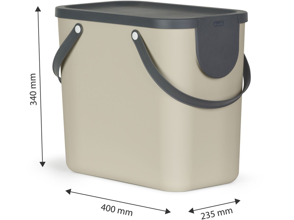ROTHO Recyclingbox Albula 25lt 1024907422 Cappuccino 180x332x180mm (7610859202451)