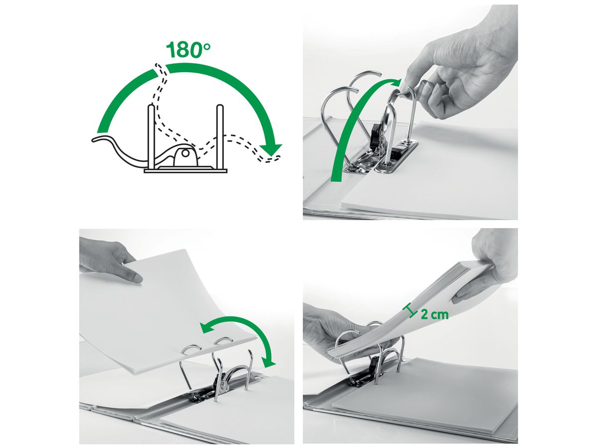 LEITZ Classeur qualité 180° 5.2cm 10155055 vert A4 (4002432359615)