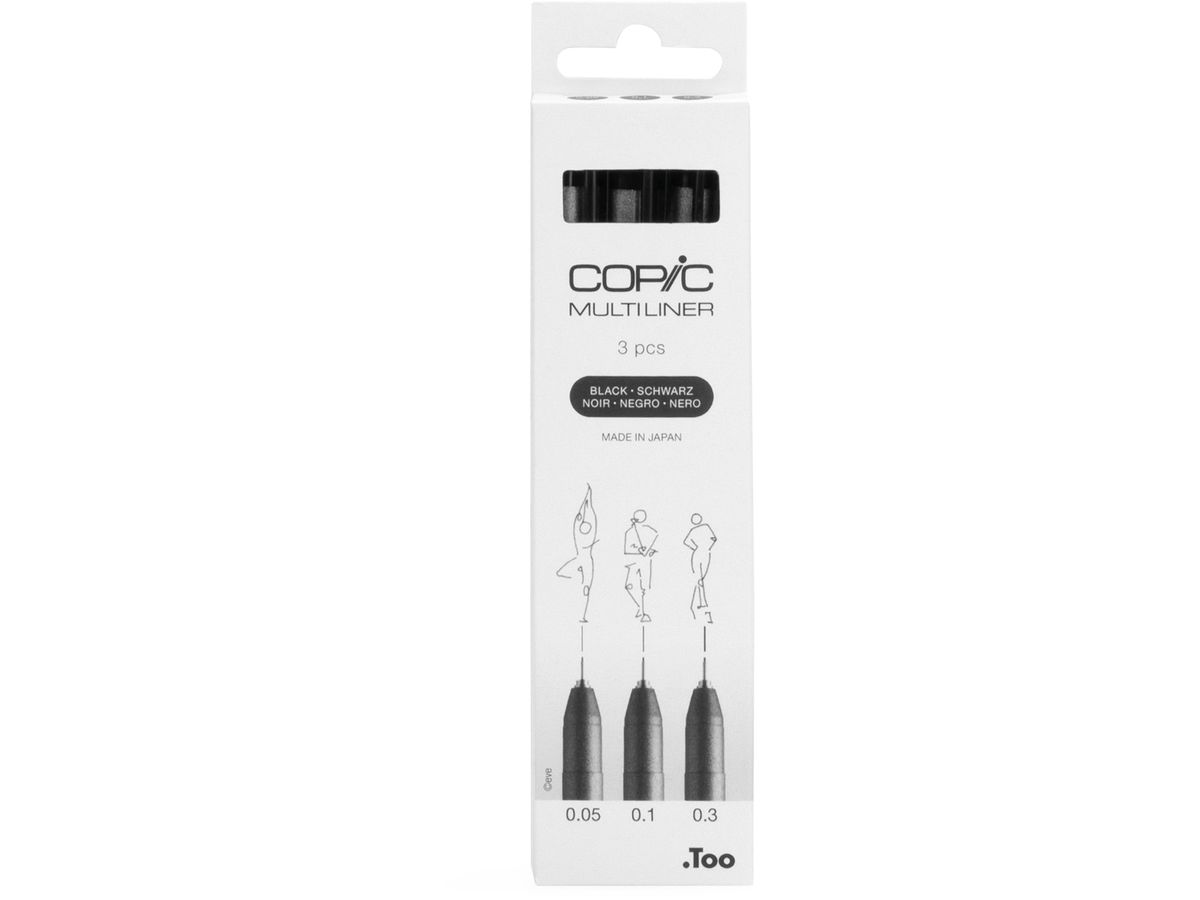 COPIC Multiliner 22075630 nero 3 pezzi (4013695266039)