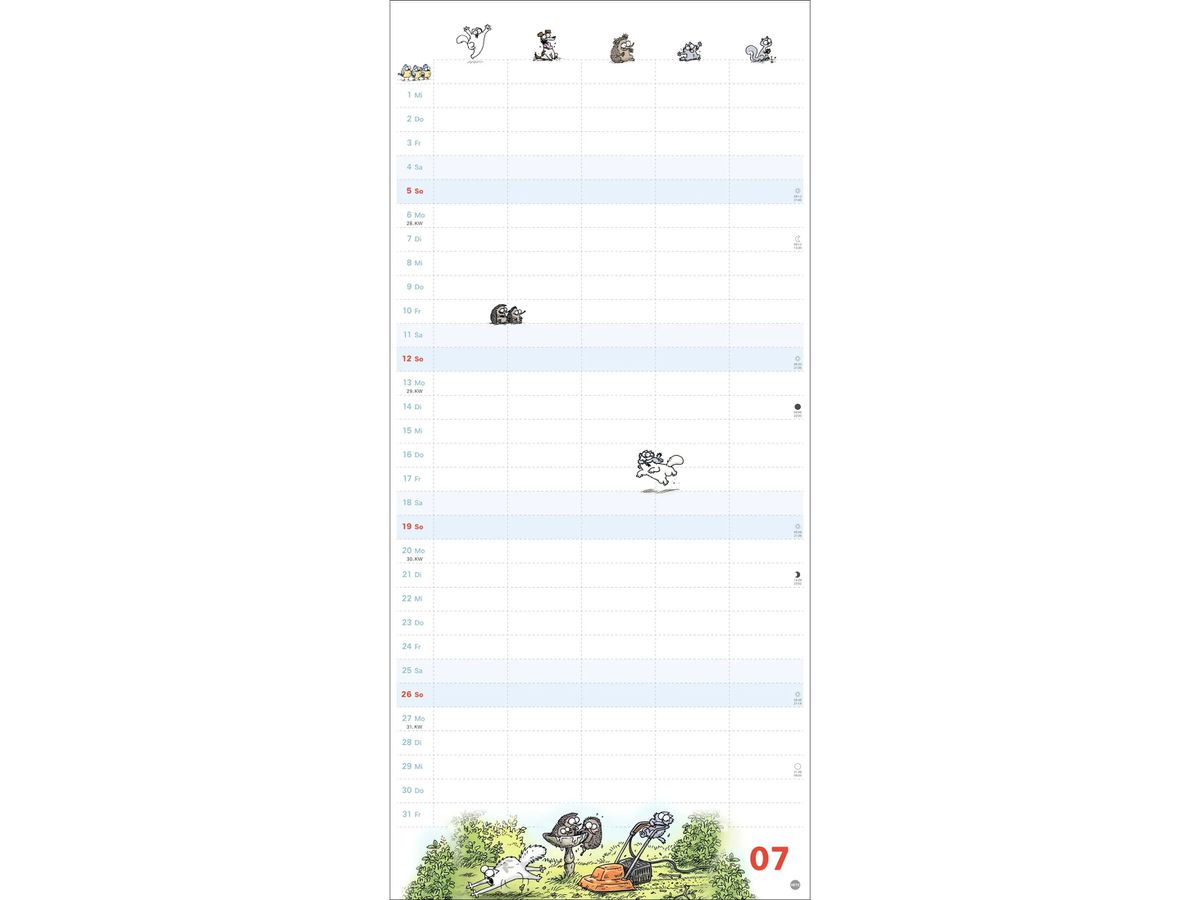 HEYE Familienplaner 2026 23015+26 Simons Katze DE 21x45cm (9783756411481)