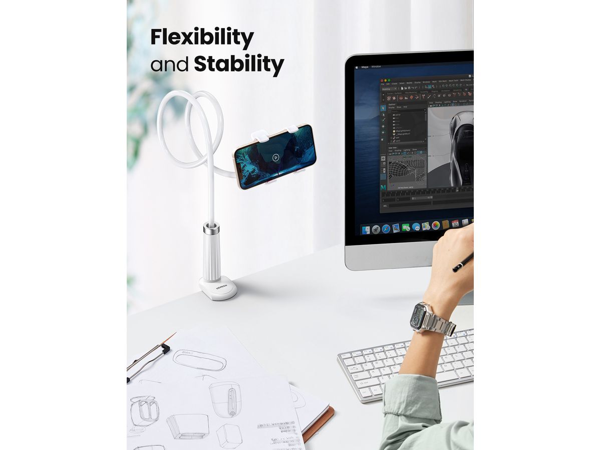 UGREEN Phone Holder 30488 Flexible Long Arm White (6957303834884)