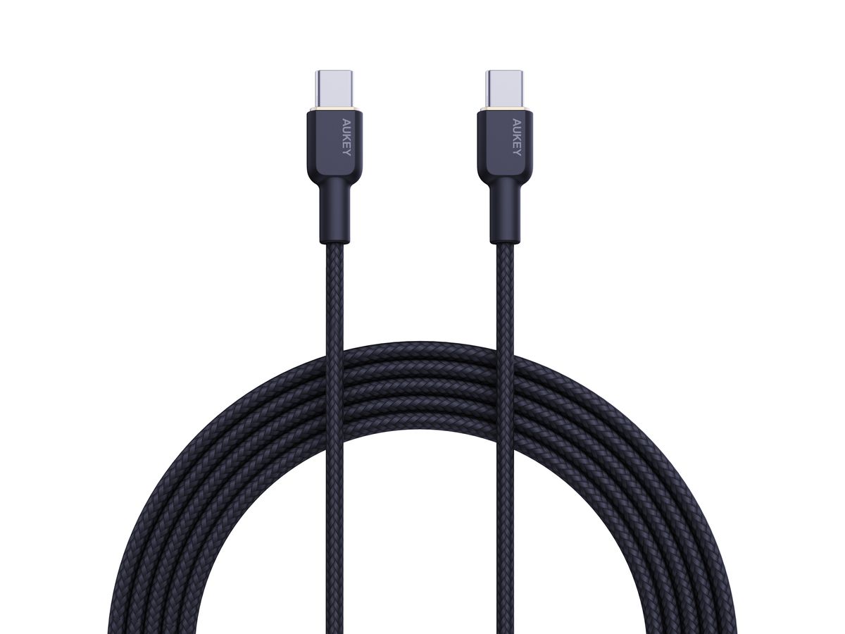 AUKEY Cable USB-C-to-C KevlarCore CB-NCC1 BK Nylon Braided,1.0m,60W, Bl. (0689323785360)