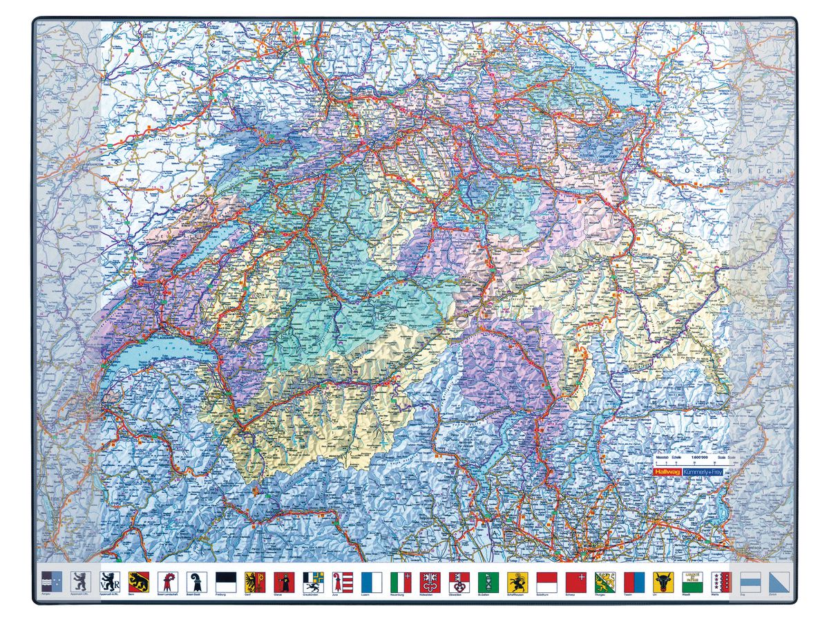 HANSA Schreibunterlage DE/FR 41-6020.001 GeoPad Schweiz 65x50cm (7612176071697)