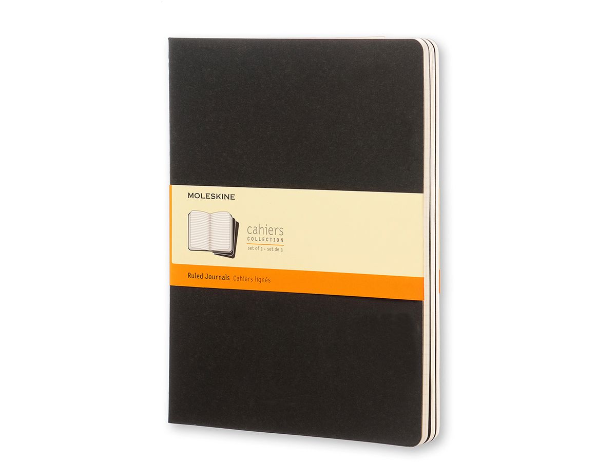 MOLESKINE Notizheft Cahier XL 25x19cm 705014 liniert, schwarz 3 Stück (9788883705014)