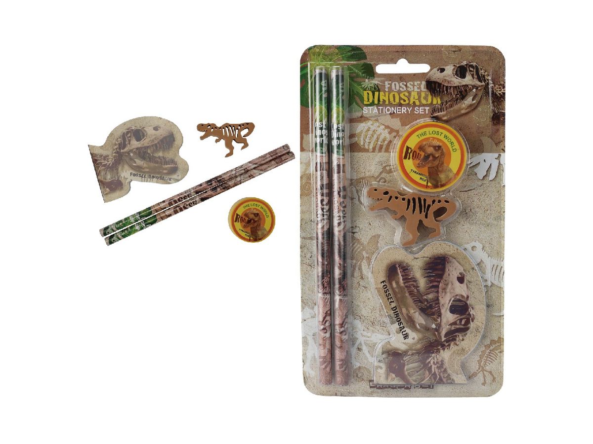 ROOST Set à écrire Dinosaures HSST-058 4 pièces, assortis (7612532060310)