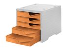 STYRO Styroswingbox 275-8430.418 grau/apricot 5 Schubladen (7612176088848)