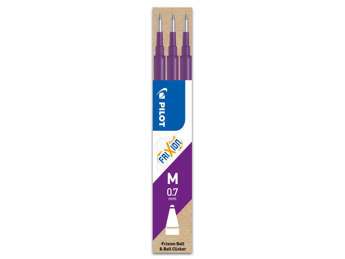 PILOT Mine FriXion Refill BLS-FR7-V-S3 viola, 3 pezzi (4902505356094)