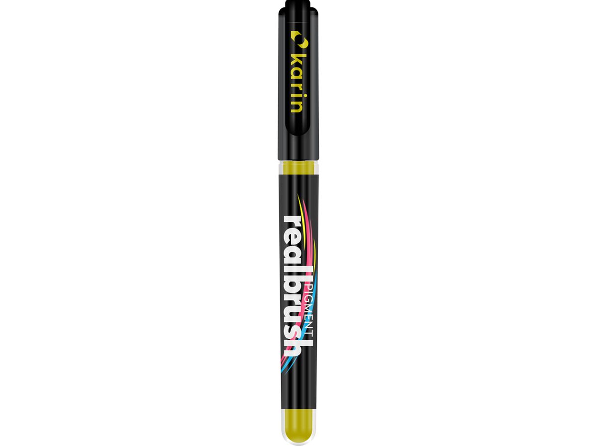 KARIN Real Brush Pen 0.4mm 33Z3965 Pigment, giallo zolfo (5904446032302)