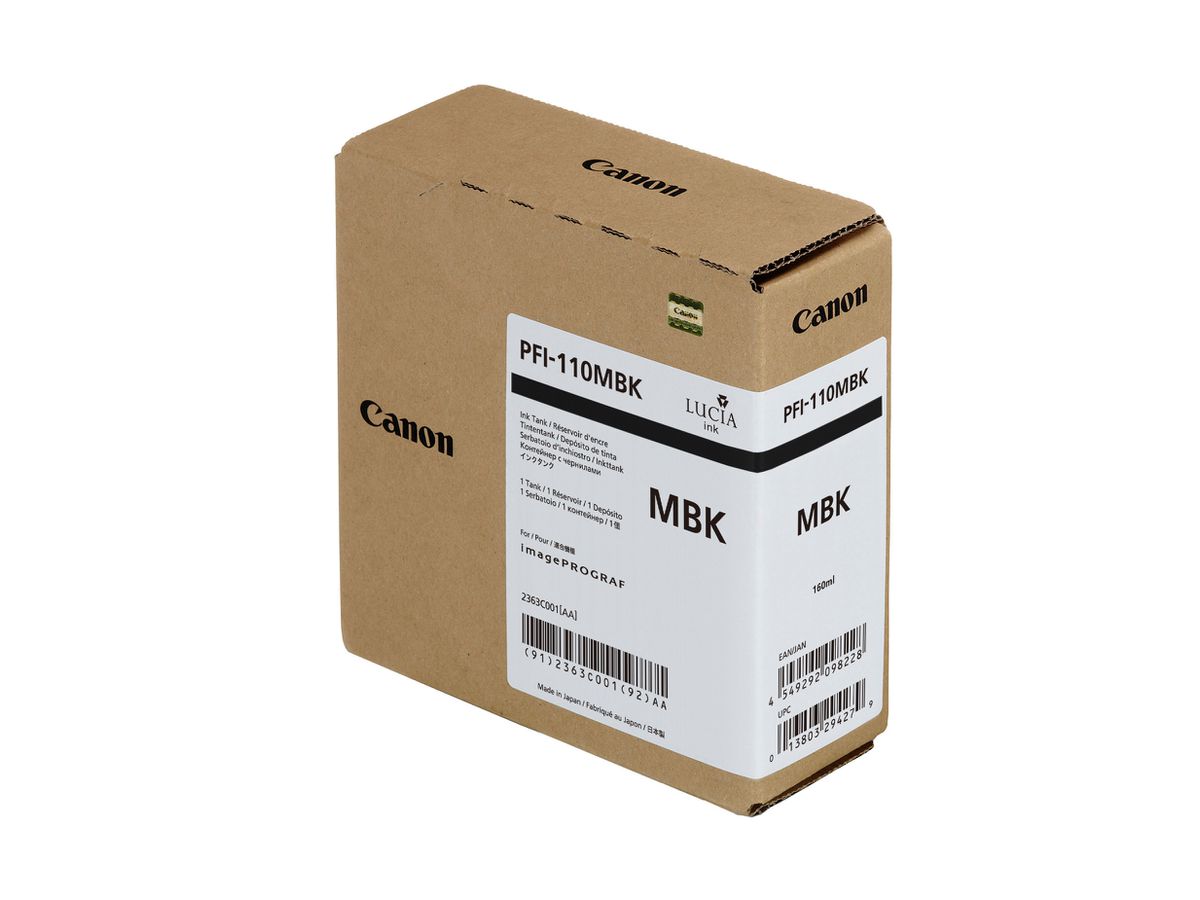 CANON Cartouche d'encre mat noir PFI110MKB iPF TX-2000/3000/4000 160ml (4549292098228)