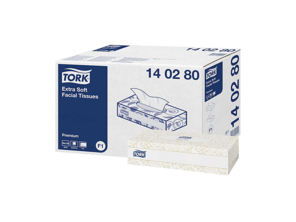 TORK Tissus cosmétiques 140280 blanc, 2 plis 100 feuilles (7322540594805)