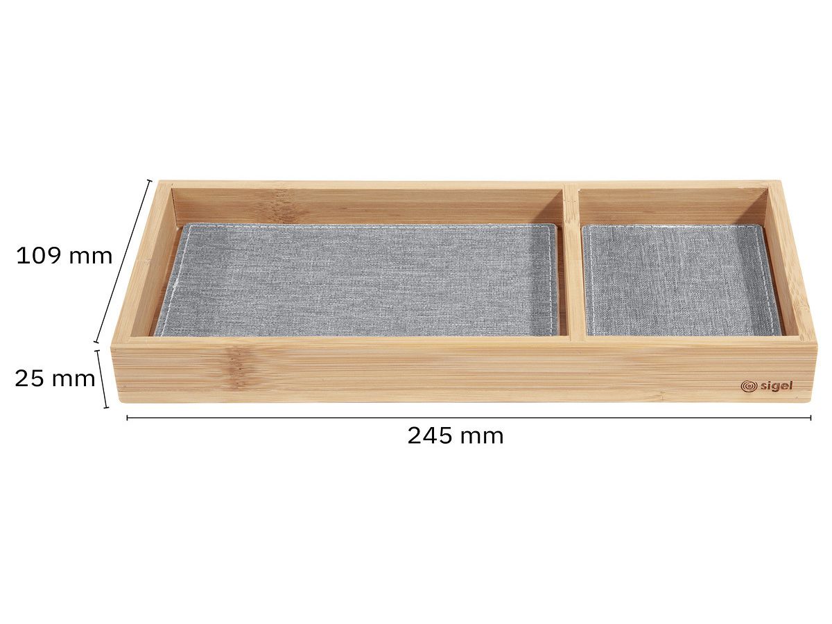 SIGEL Vassoio accessori Eyestyle SA205 bambù/grigio chiaro 11x25cm (4004360785498)