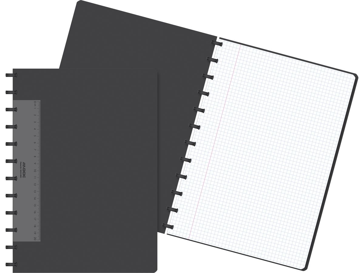 ADOC Quaderno A4 6099.740 quadrettato nero (5410733997402)