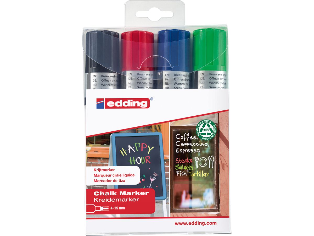 EDDING Windowmarker 4090 4-15mm 4090-E4 4 couleurs ass., basic (4004764963652)