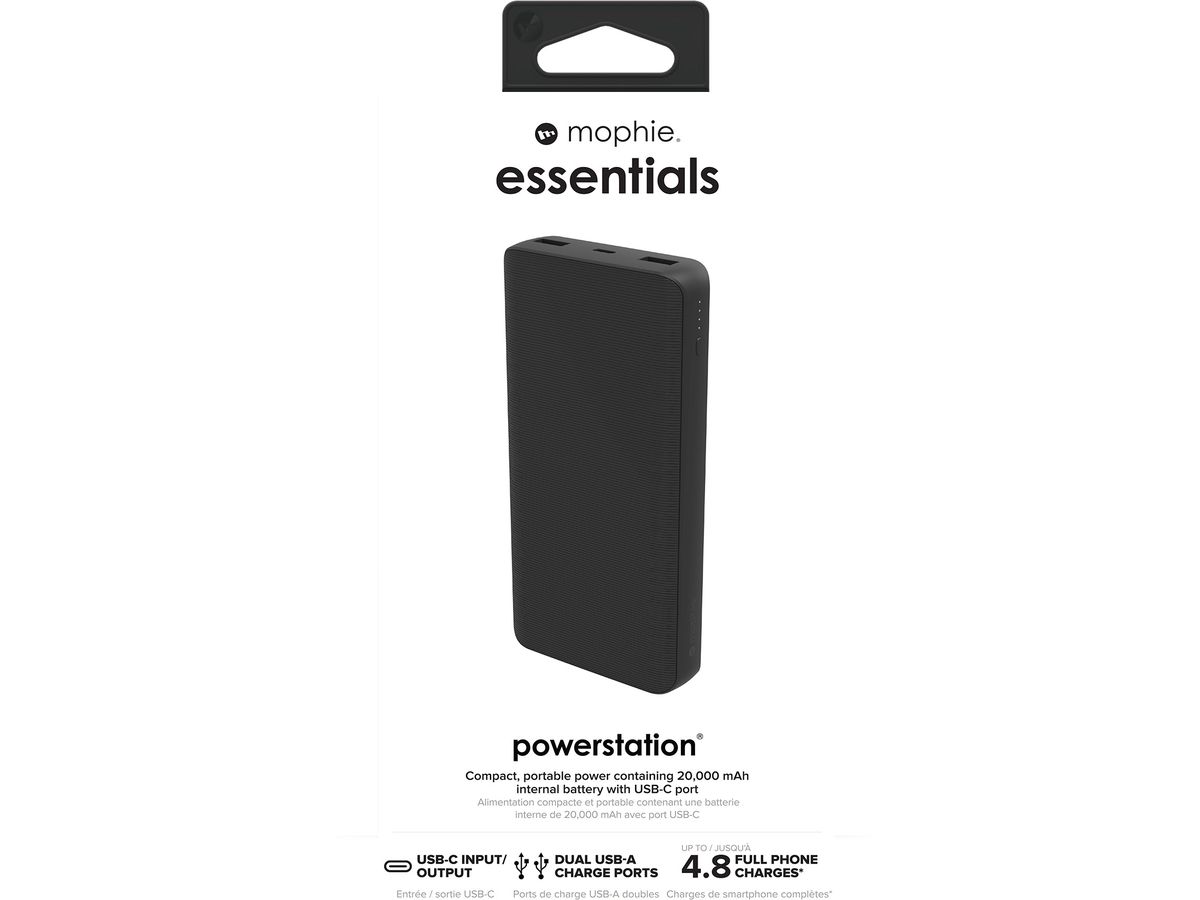 MOPHIE Powerbank 20'000mAh, 20W 401111853 Black, 2xUSB-A, 1xUSB-C (0840056185654)