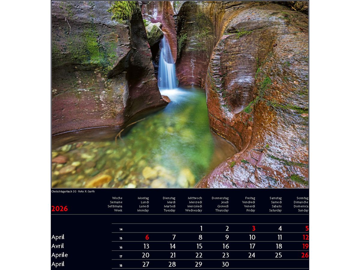 CALENDARIA Bildkalender 2026 9783036205434 Switzerland ML 30x30cm (9783036205434)