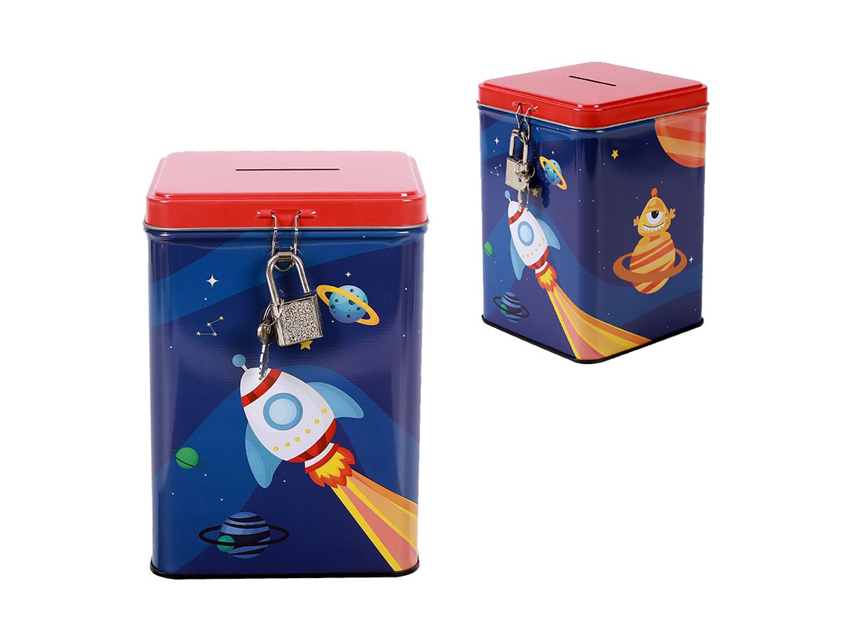 I-TOTAL Tirelire avec serrures XL2285 Space adventure (8057711467747)