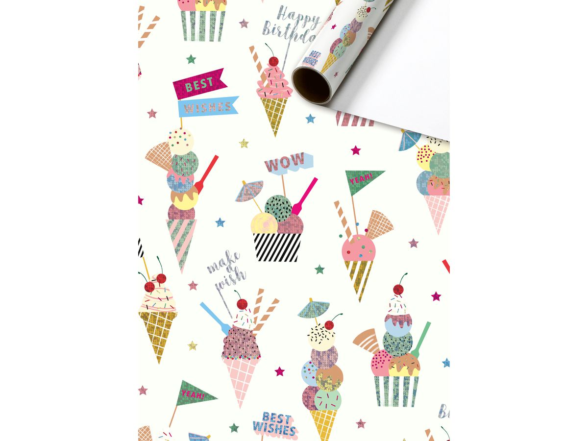 STEWO Papier cadeau Gelato 2528520360 blanc 70x200cm (7630050884171)