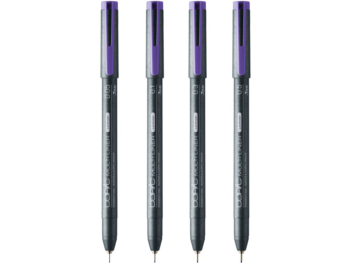 COPIC Multiliner 22075629 Lavender Set, 4 pz. ass. (4511338054253)