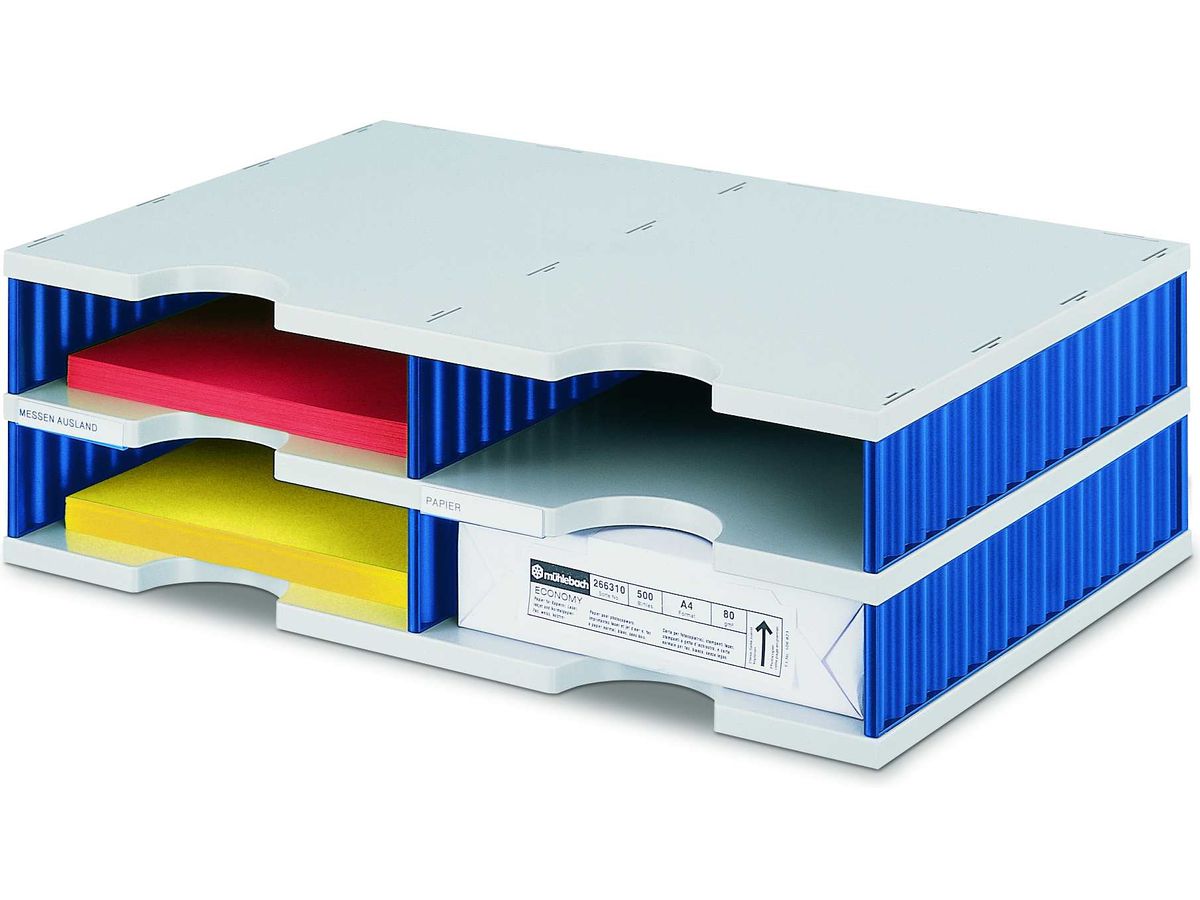 STYRO Sistema arch. styrodoc duo 268-0202.38 grigio/blu 4 scomparti (7612176106610)