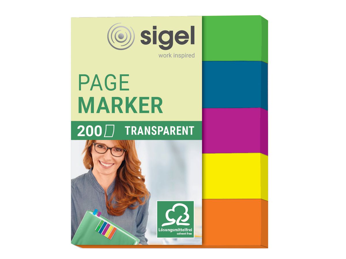 SIGEL Sticky Notes Film 12x50mm HN615 5 colori ass. 5 x 40 strisce (4004360957987)
