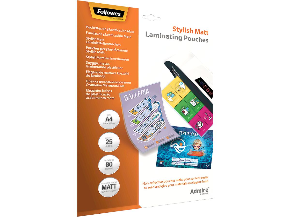 FELLOWES Laminiertasche A4 5602101 matt, Stylish 25 Stk. (0043859730872)
