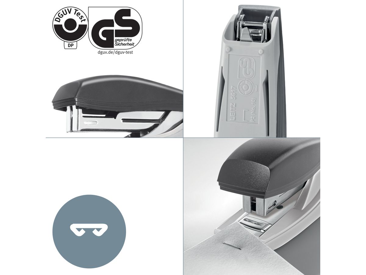 LEITZ Agrafeuse Mini NeXXT Recycle 5617-00-35 bleu, CO2 neutre 10 feuilles (4002432135400)