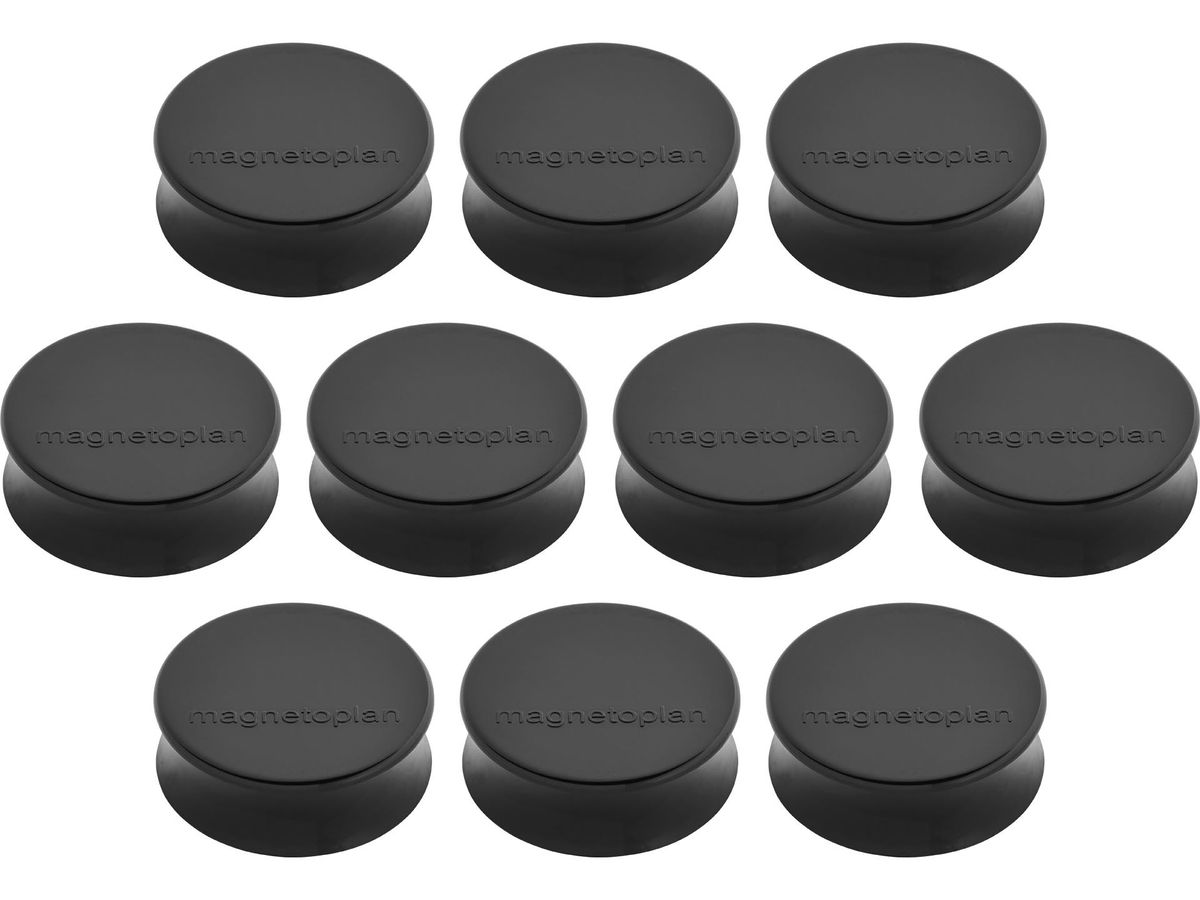 MAGNETOPLAN Aimant Ergo Large 10 pcs. 1665012 noir 34mm (4013695043173)
