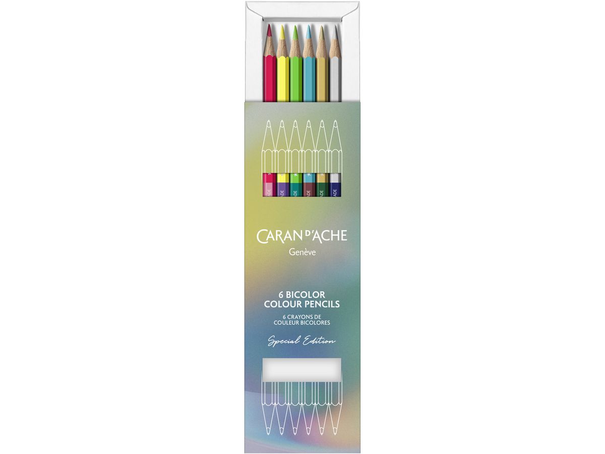 CARAN D'ACHE Matita colorata Bicolor 1284.506 Claim your Style 6 pezzi (7630002354837)