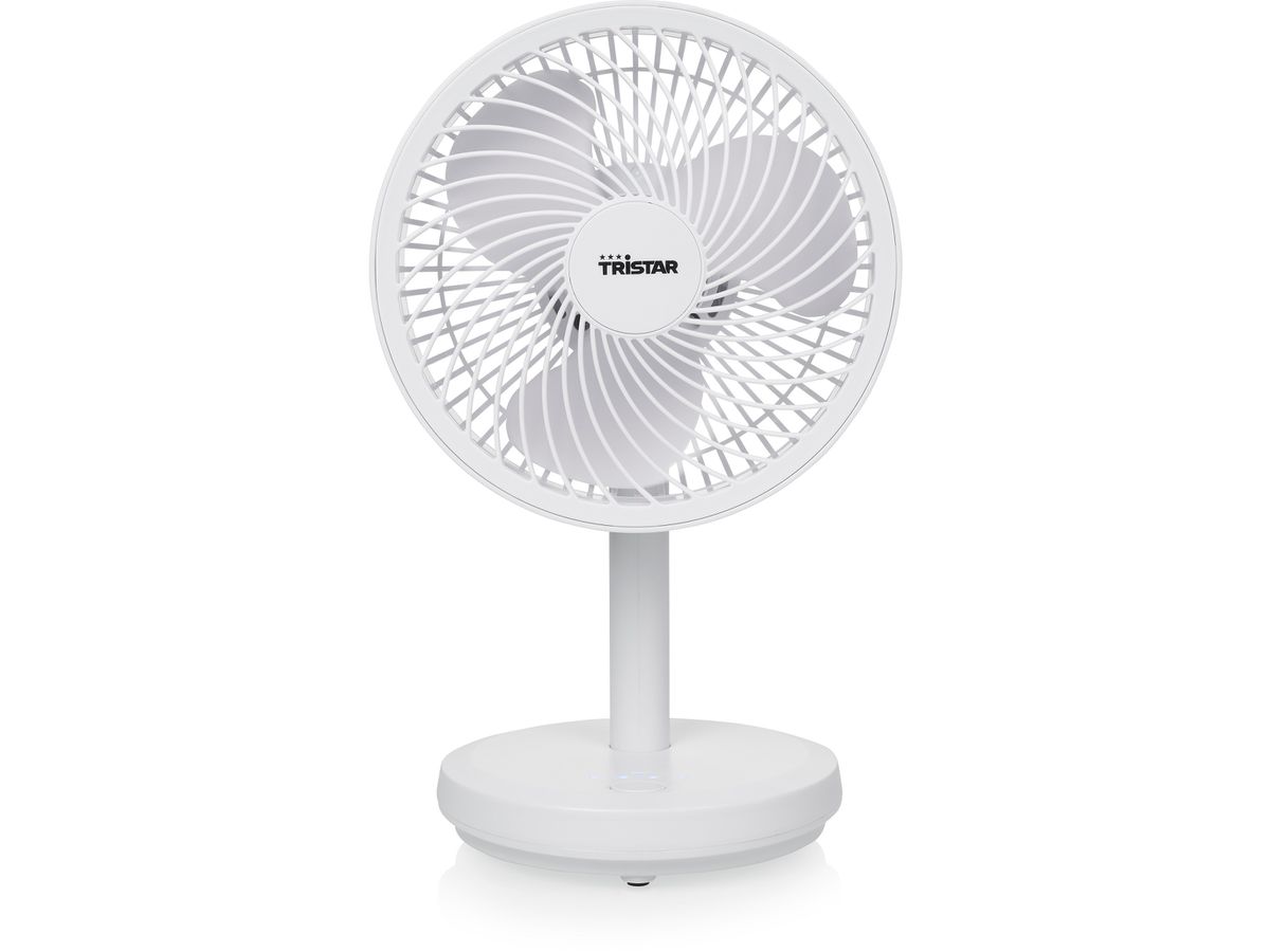 TRISTAR Ventilatore da tavolo 16.5cm VE-5841 bianco, USB, batteria (8713016105226)