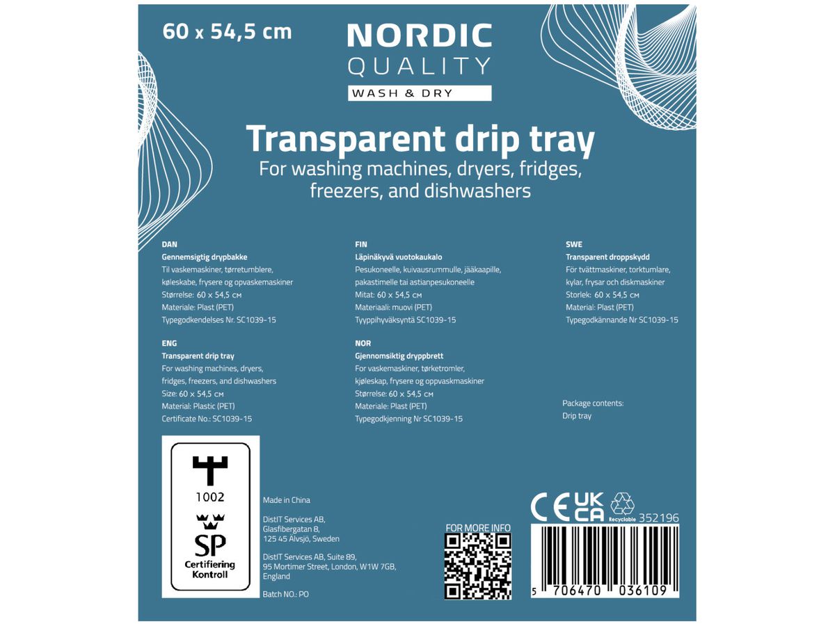 NORDIC Q Driptray transparent 352196 60x54.5cm (5706470036109)