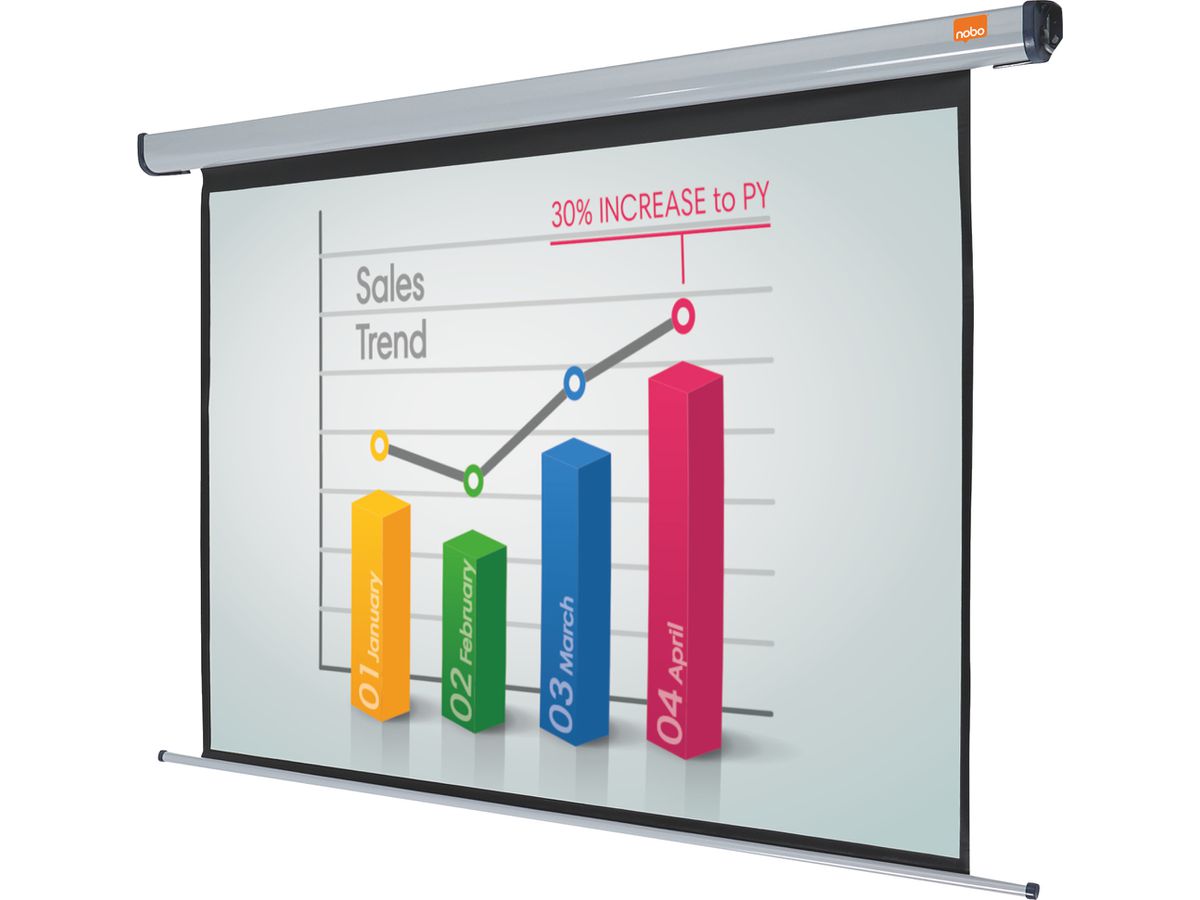 NOBO Elektrische Leinwand 180cm 1901970 für Beamer (5028252172691)