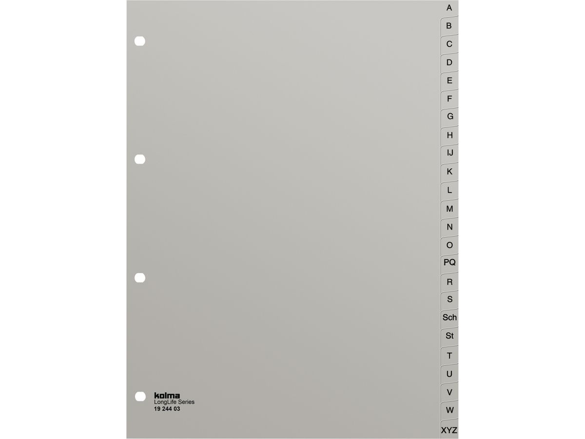 KOLMA Register LongLife A4 19.244.03 grau A-Z 24-teilig (7611967190135)