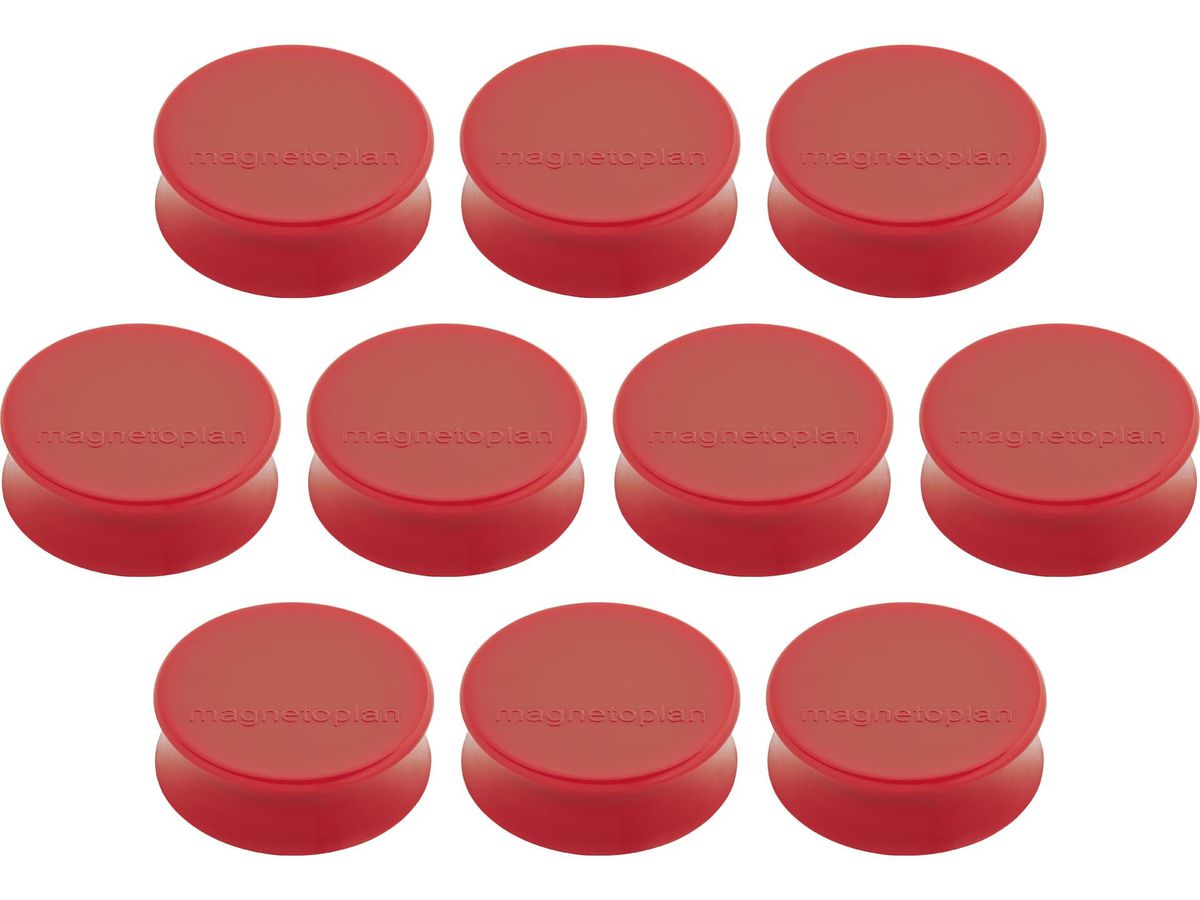 MAGNETOPLAN Aimant Ergo Large 10 pcs. 1665006 rouge 34mm (4013695043166)