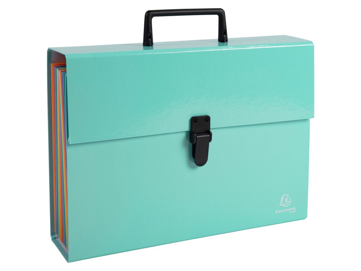 EXACOMPTA Fächermappe Aquarel A4 56763E pastellgrün 18-teilig (3130630567639)