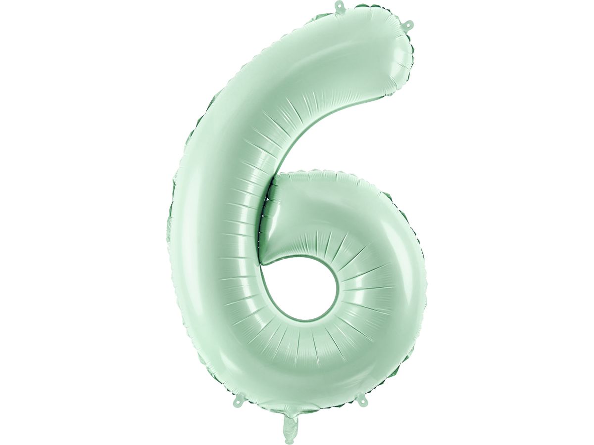 PARTYDECO Folienballon Ziffer 6 72cm FB230G-6-012 hellgrün (5904555052680)