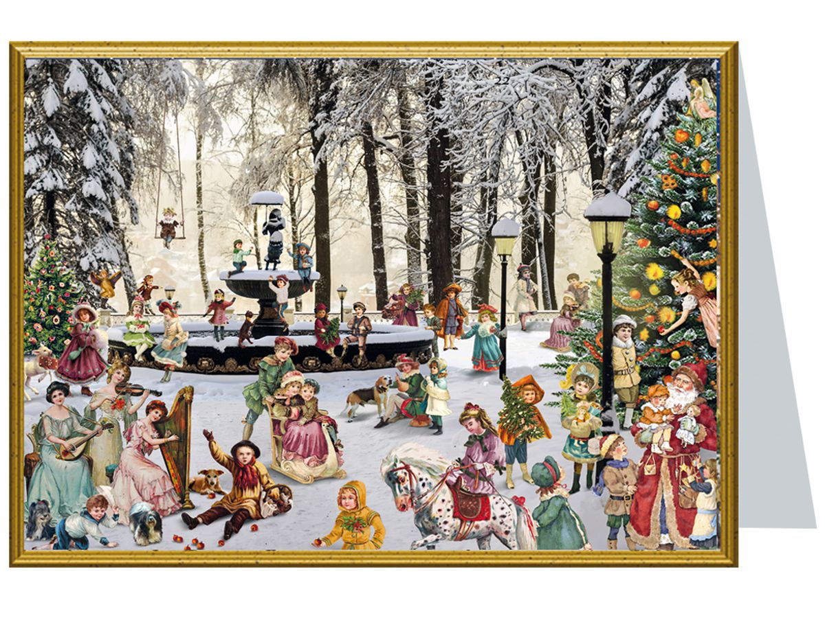 SELLMER Carte de Noël B6 99155 Fontaine enneigée (4025985991552)