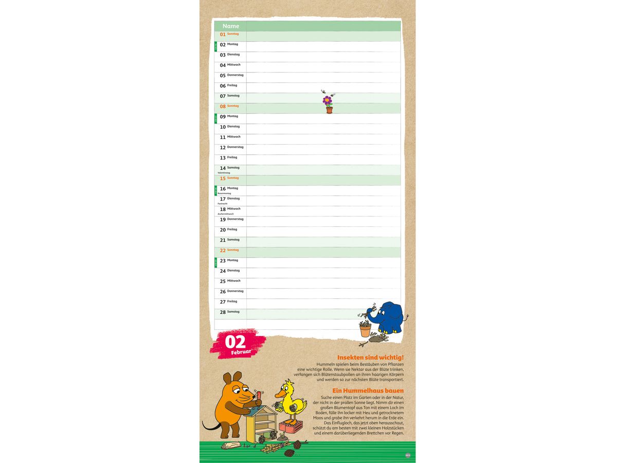 HEYE Familienplaner 2026 23645+26 Nachhaltig Planen Maus 21x45cm (9783756414253)