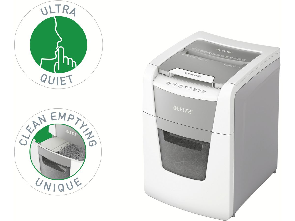 LEITZ Aktenvernichter IQ AF 8011-20-00 Small Office 100, P-4, 34lt (4002432126392)