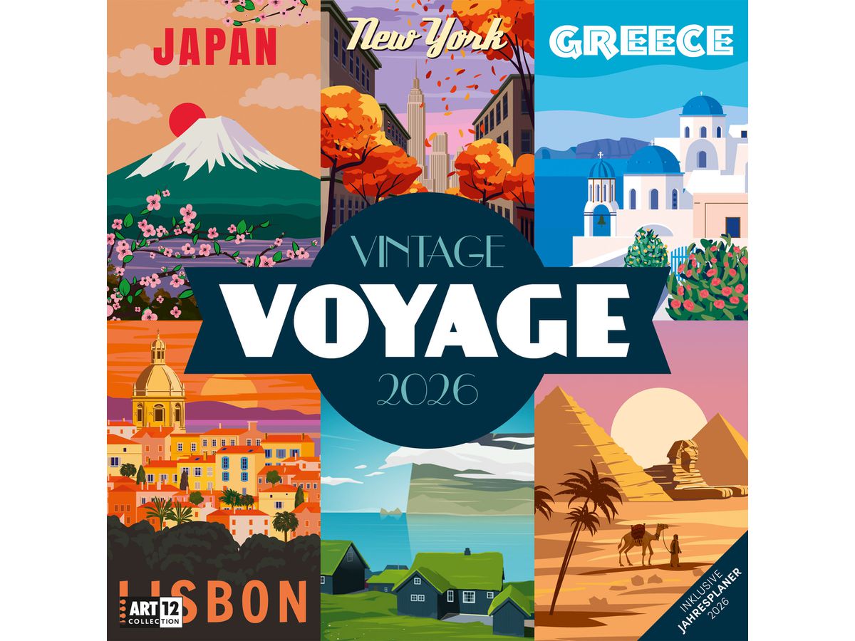 ACKERMANN Calendario 2026 4603 Vintage Voyage ML 30x30cm (9783838446035)