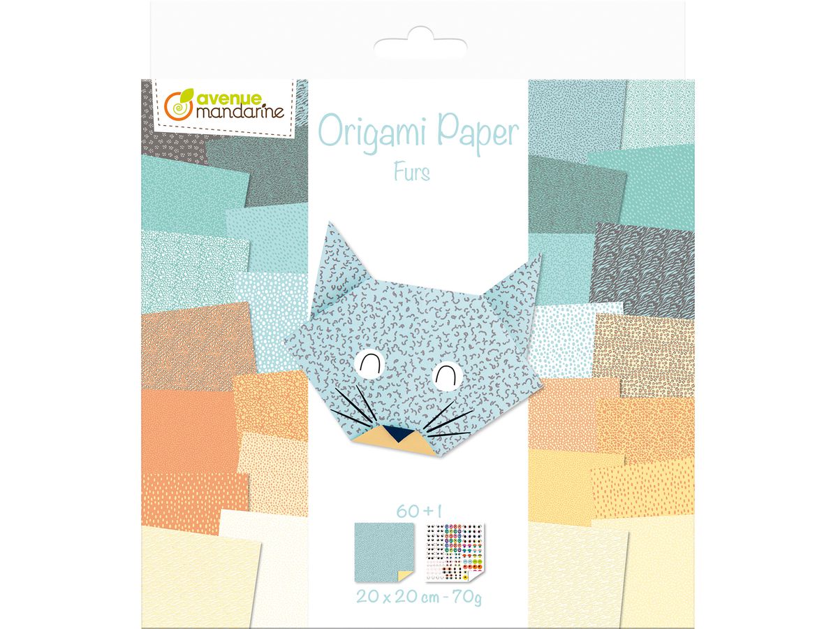 MANDARINE Fogli Origami 20x20cm OR513C Pelliccia 70g 60 fogli (3609510575137)